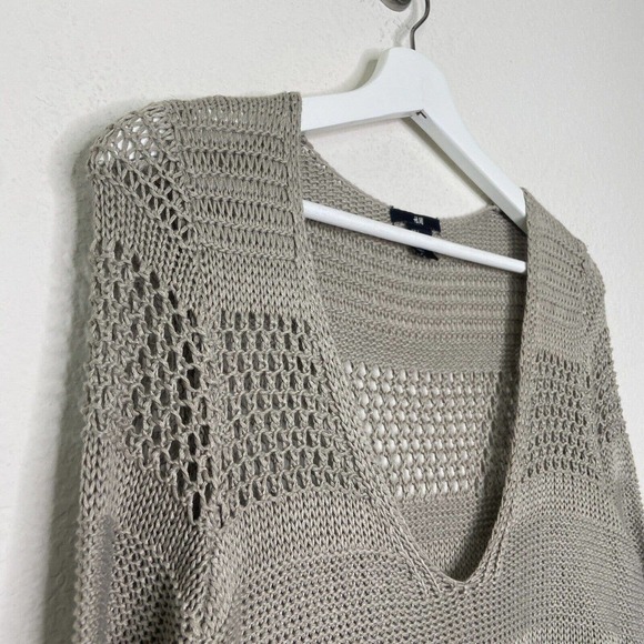 H&M Long Mixed Knit Lightweight Taupe Sweater Tunic S - Picture 2 of 9